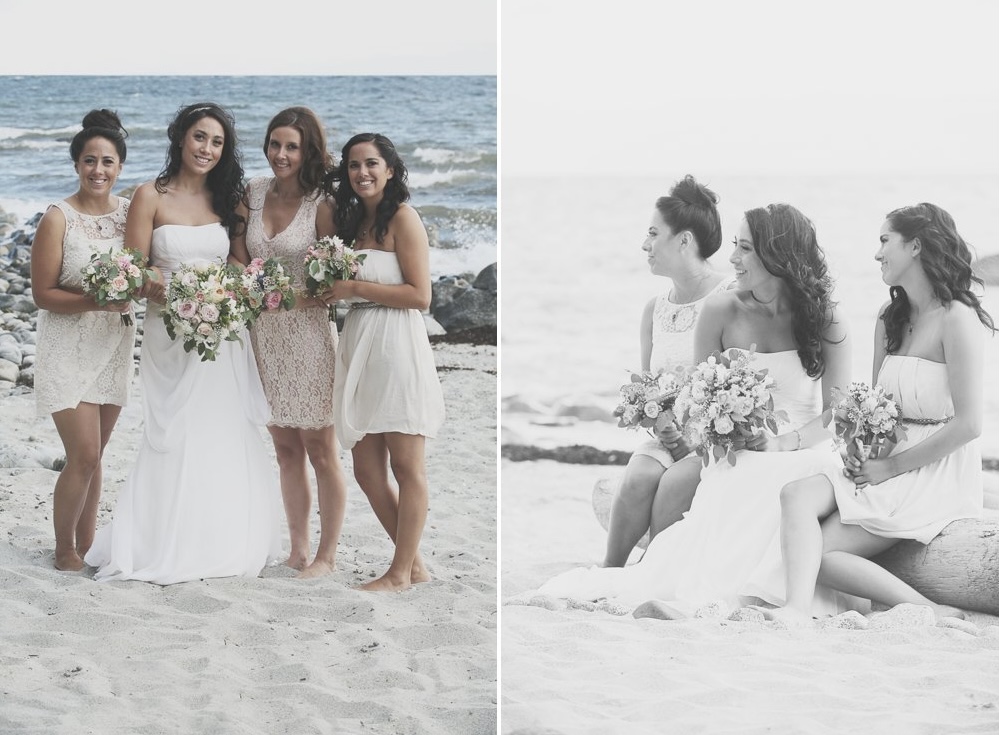 Bridal party on the beach