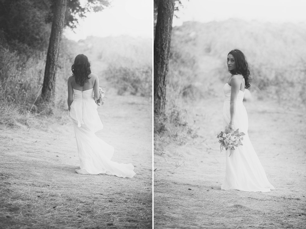 Elegant bridal portraits in black and white