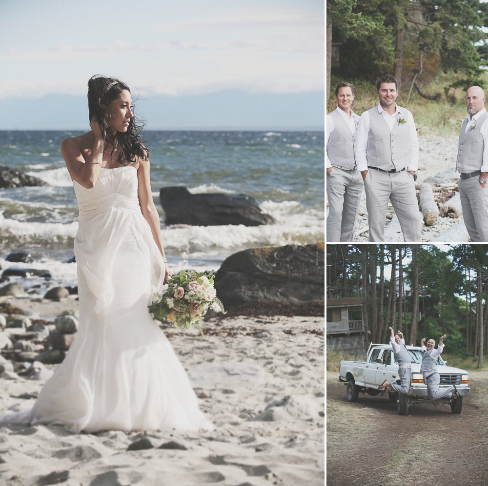 Beach wedding collage